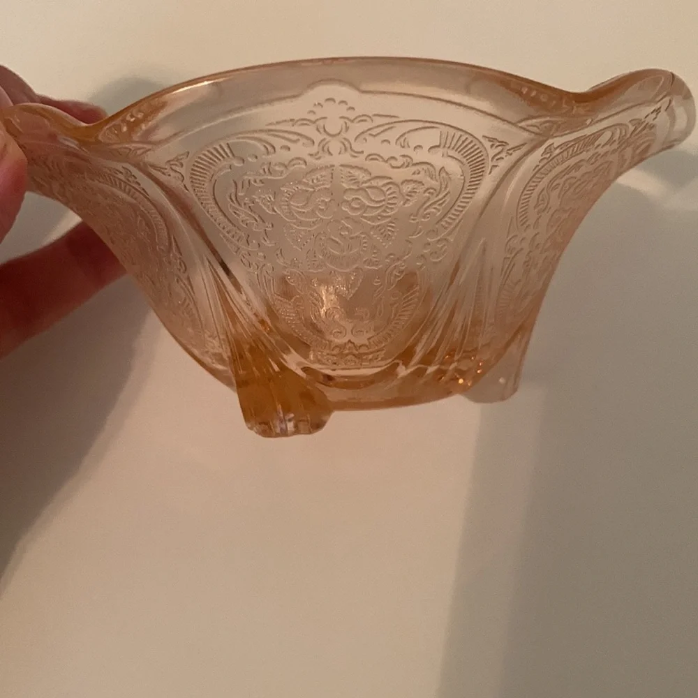 Vintage Pink Depression Glass Candle Holder